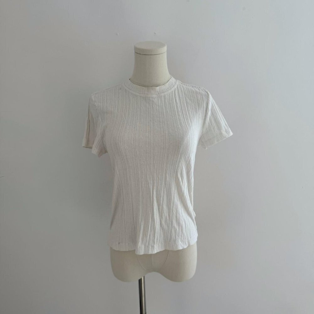 RE/DONE White Ribbed Baby Tee | Women’s Size Small